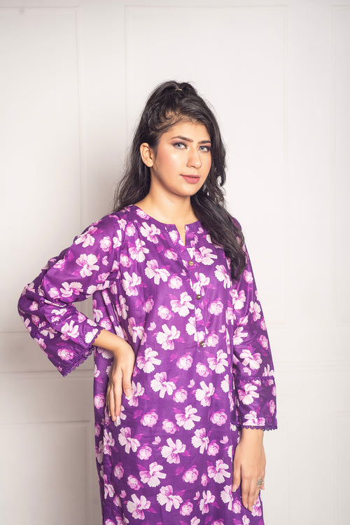 2-Piece Stylish Stitched Premium Digital Printed Lawn Co-Ord Set
